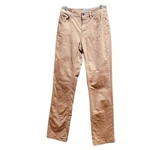 LL Bean Womens Straight Leg Jeans Tan Casual Everyday Pants SZ 6